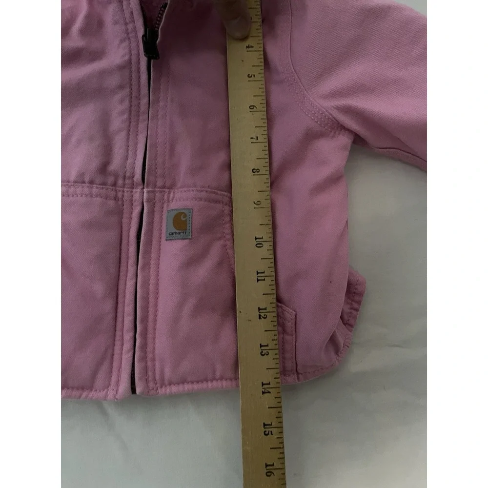 Carhartt Sherpa Lined Jacket Girl's Size 18M Pink Full Zip Hooded